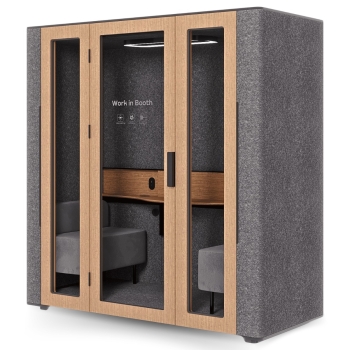 WorkBooth Two Smart Management, Soundproof Design, Eco-Friendly Materials, Transformer Table, Private Workspace Pod