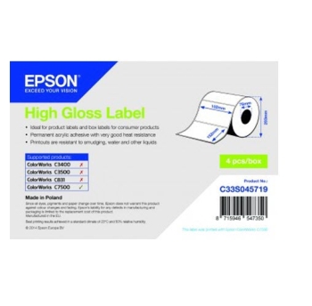 Epson High Gloss Label - Die-cut Roll: 102mm x 152mm, 800 labels