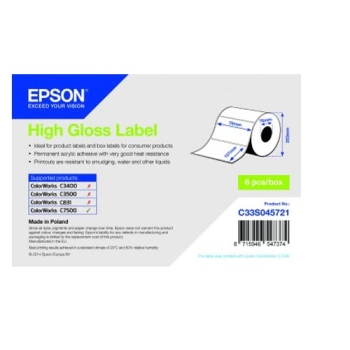 Epson High Gloss Label - Die-cut Roll: 76mm x 127mm, 960 labels