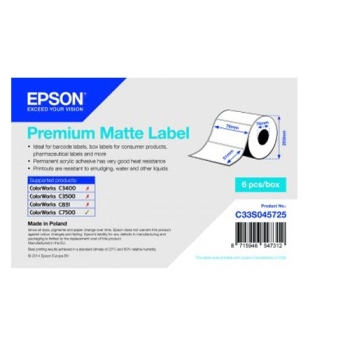 Epson Premium Matte Label - Die-cut Roll: 76mm x 51mm, 2310 labels