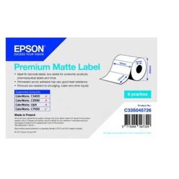 Epson Premium Matte Label - Die-cut Roll: 76mm x 127mm, 960 labels